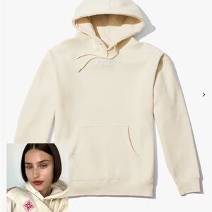 Glossier Limited Edition Embroidered Cream Hoodie